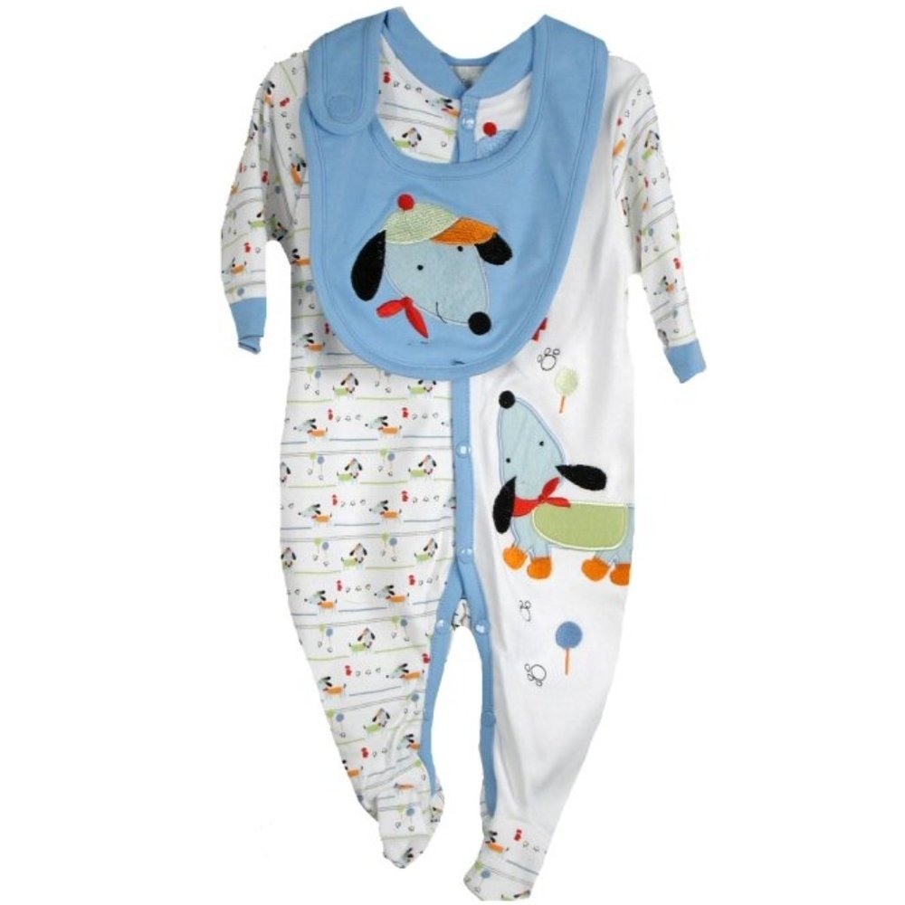 Rumble Tumble Baby Boy's Puppy Coverall with Bib